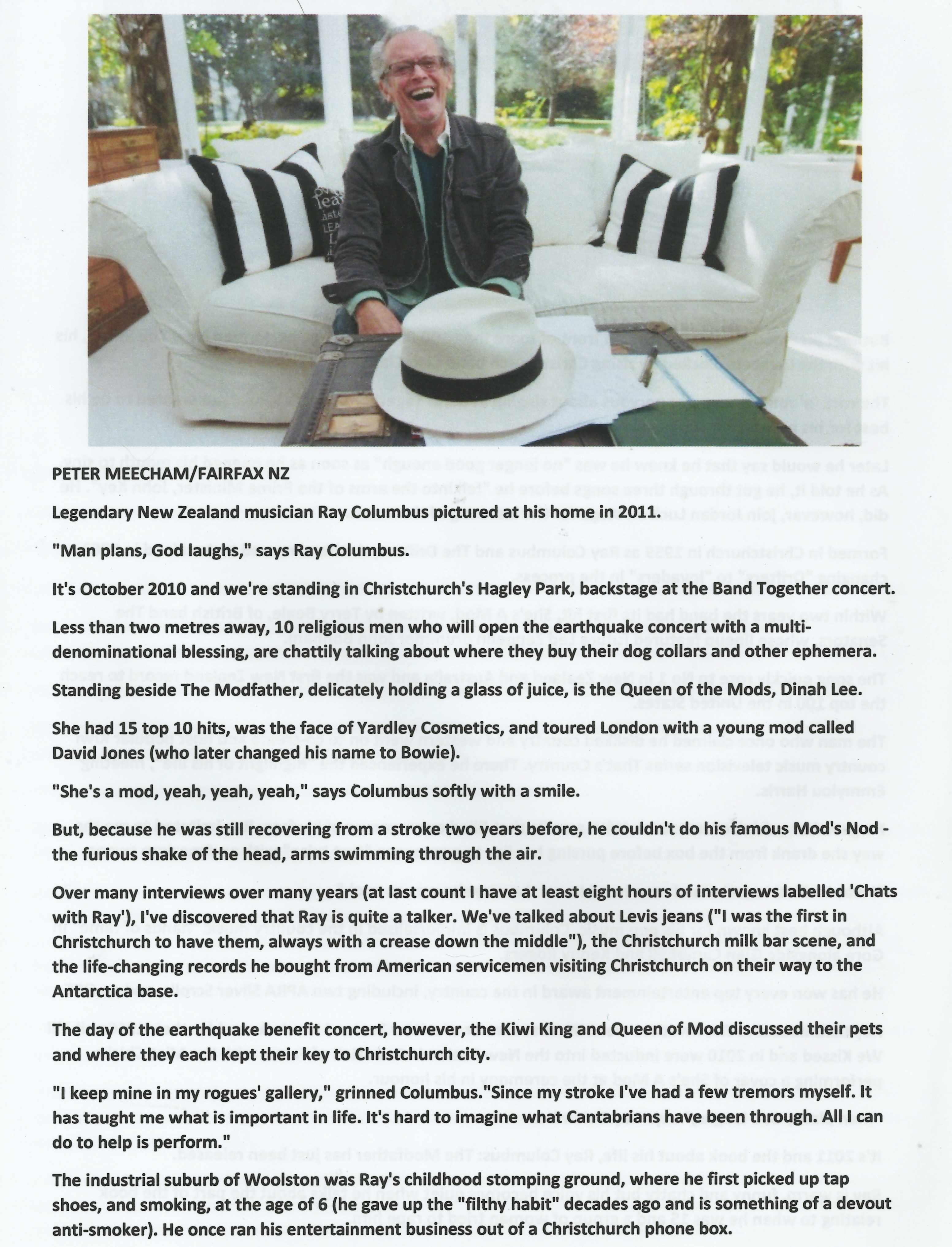 Vicki Anderson interview with Ray Columbus April 02nd, 2016