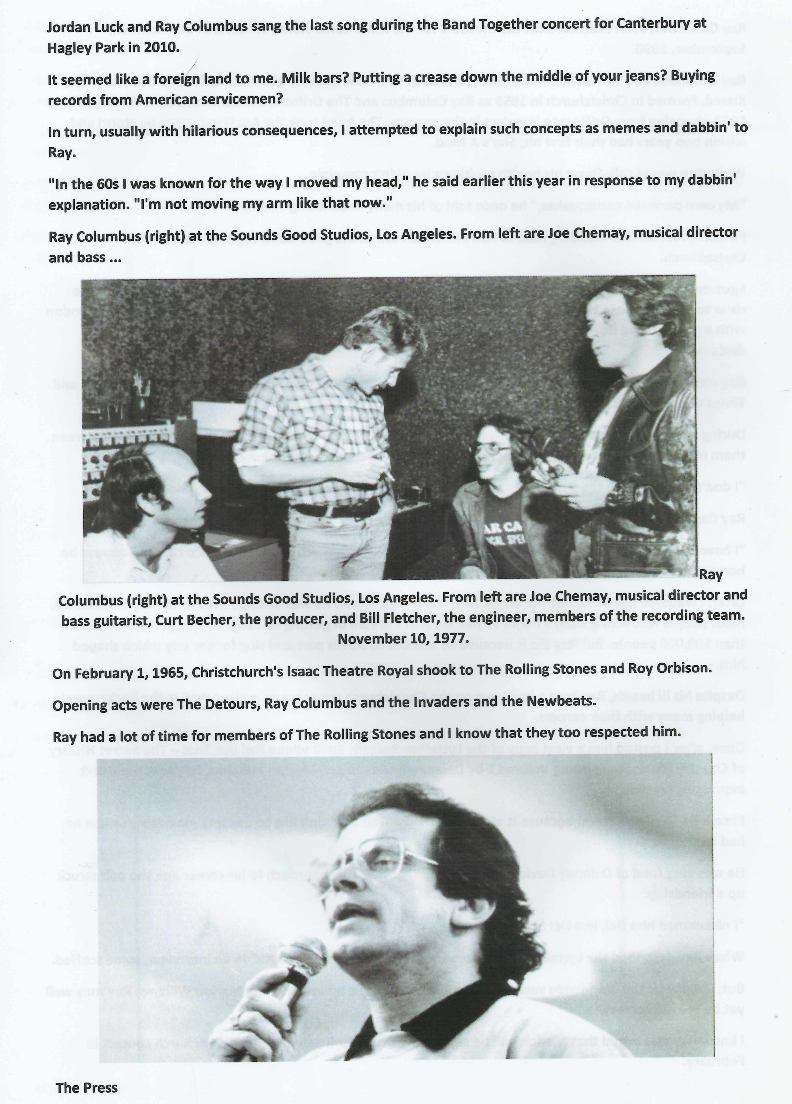 Vicki Anderson interview with Ray Columbus November 30th, 2016